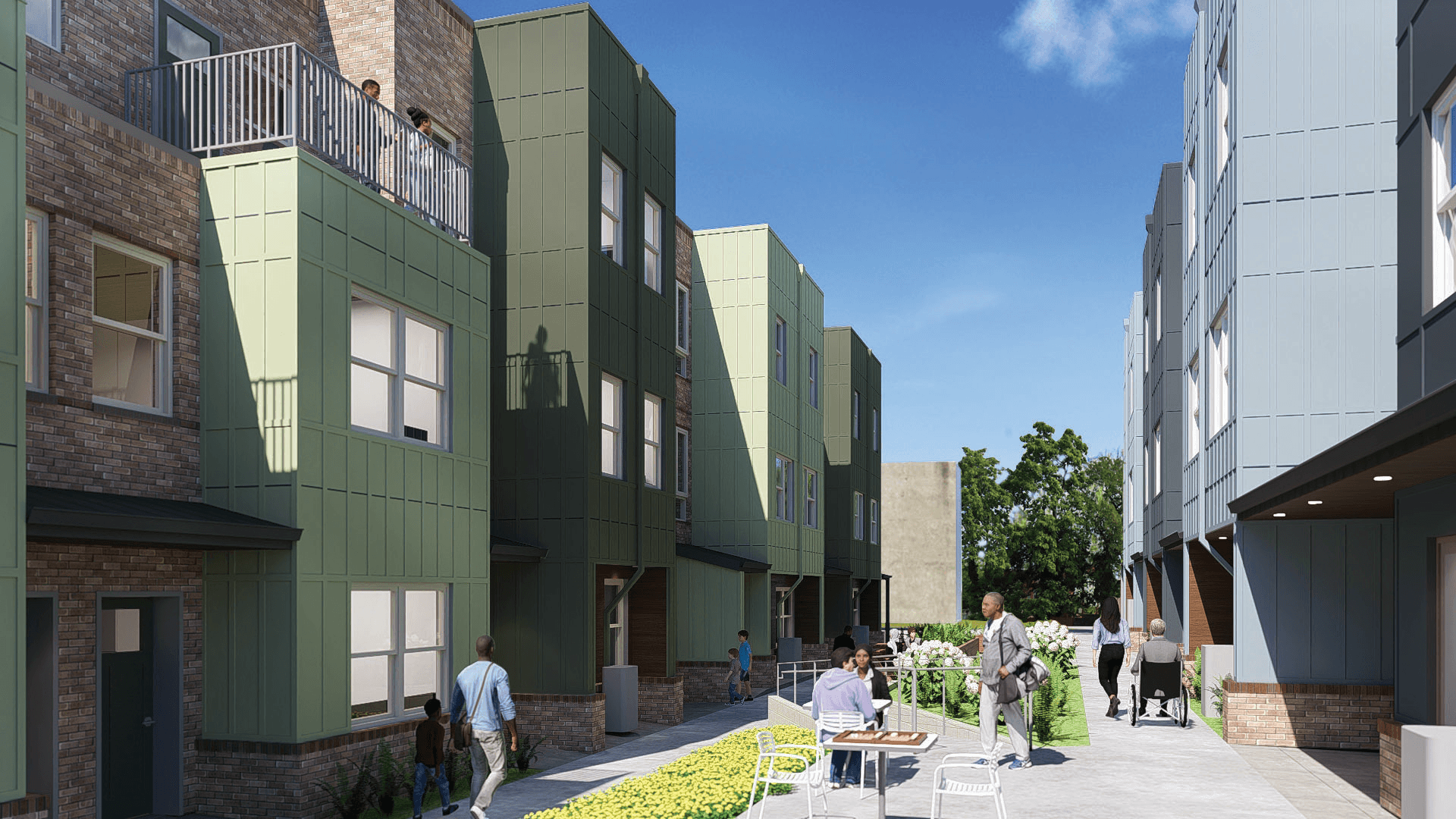 Age-Friendly Village courtyard view