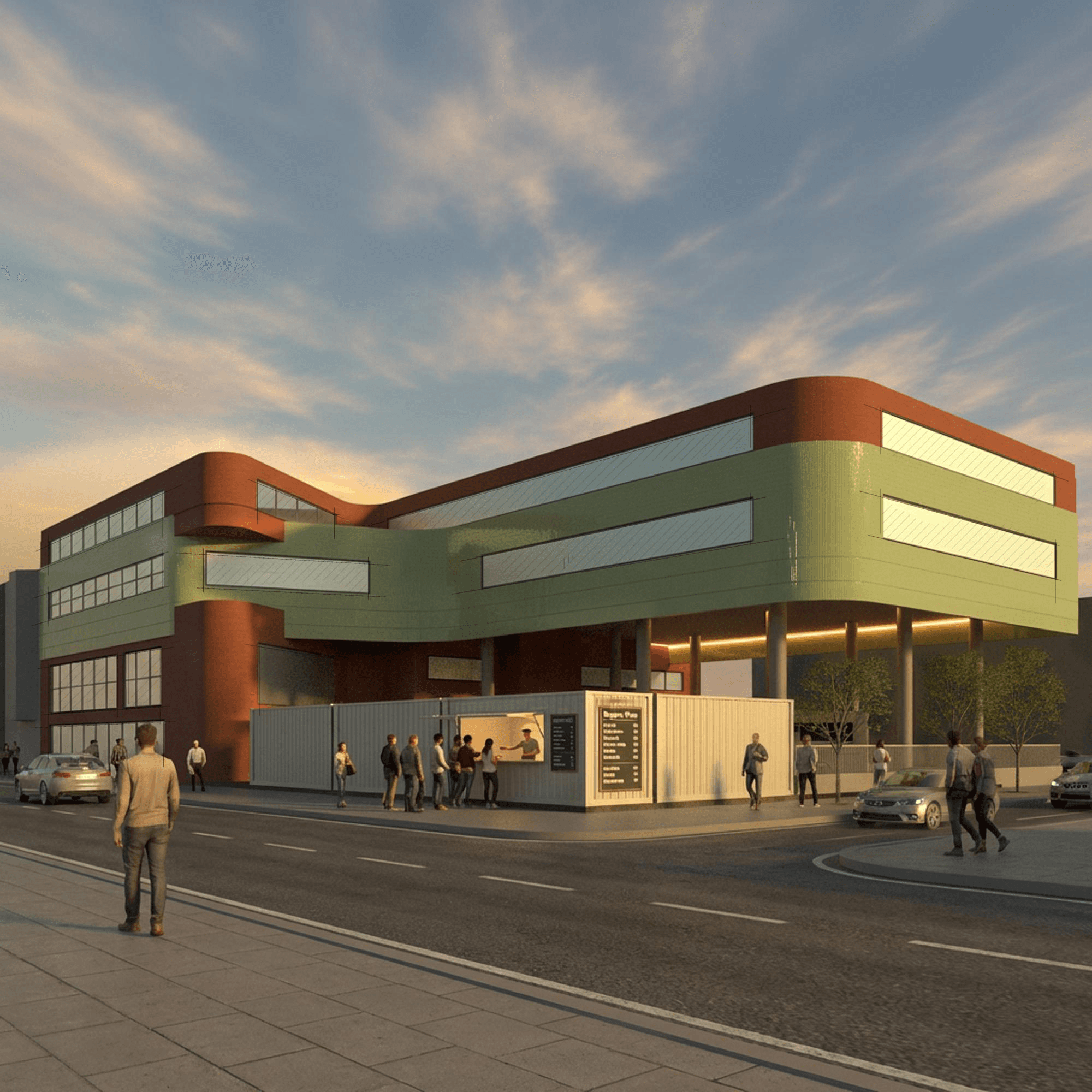 Architectural render of Thrive Village — Mixed-Use Cultural Hub • Philadelphia, PA